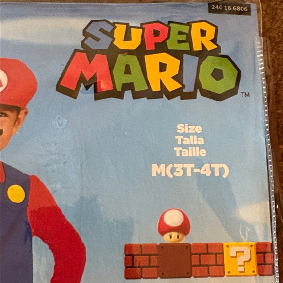 Super Mario Brothers Nintendo kids toddler boys Mario Halloween Costume Disguise - Picture 3 of 6